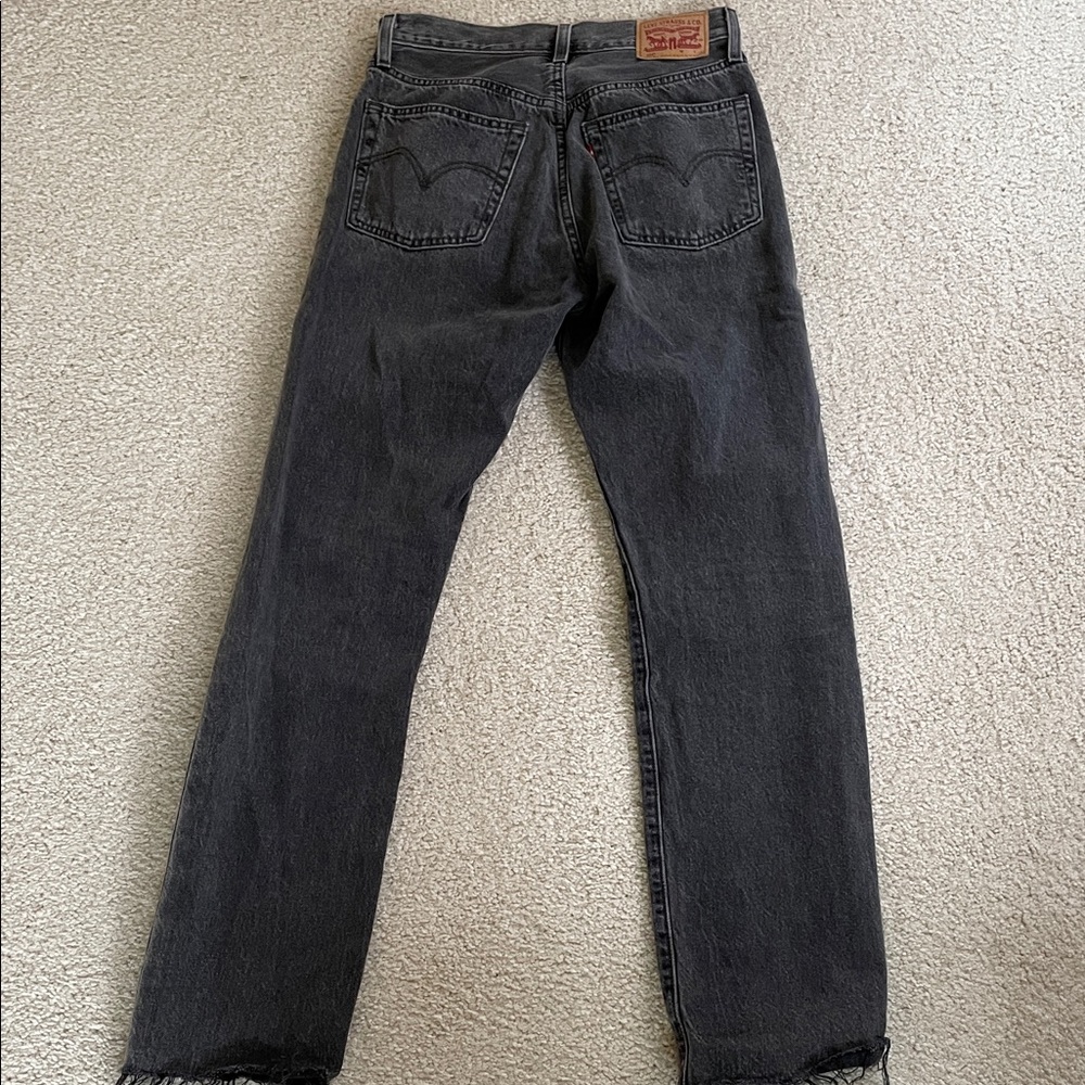 Levi's 501 Washed Black Straight Jeans Waist 25 Length 30